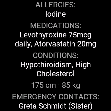 Schermata allergie, farmaci e patologie